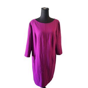 Tahari Arthur S Levine Purple A Line Dress with Pockets Size 14W Office Wear